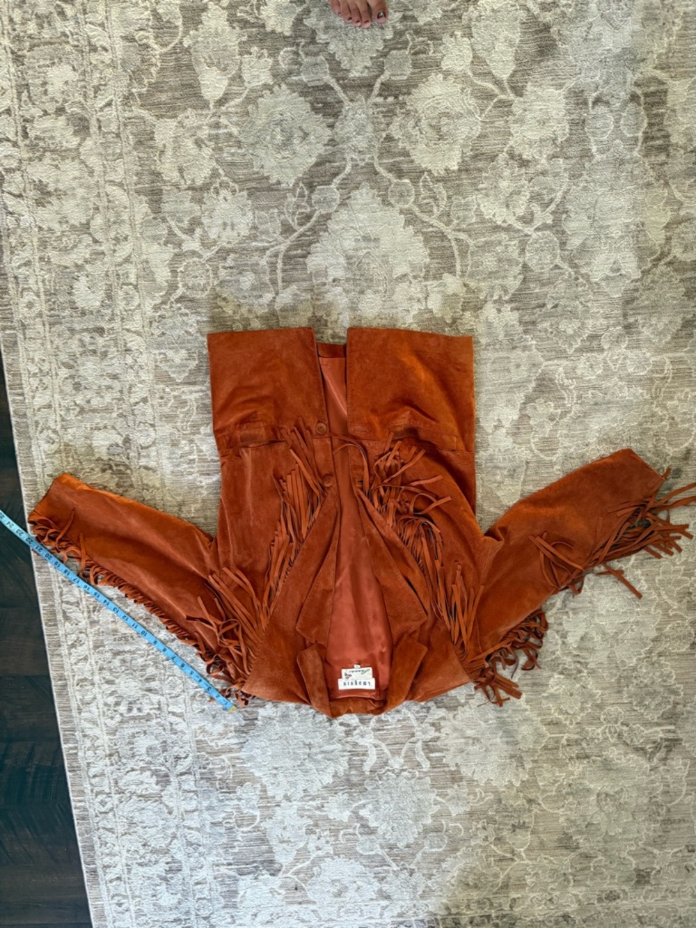 Fringe Suede Leather Jacket - Rust